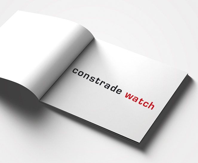 Ein Buch zeigt das Logo des Kunden constrade watch, welches von der Werbeagentur Werbereich OG erstellt wurde.