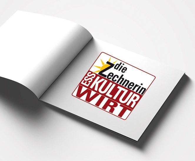 Ein Buch zeigt das Logo des Kunden Die Zechnerin, welches von der Werbeagentur Werbereich OG erstellt wurde.